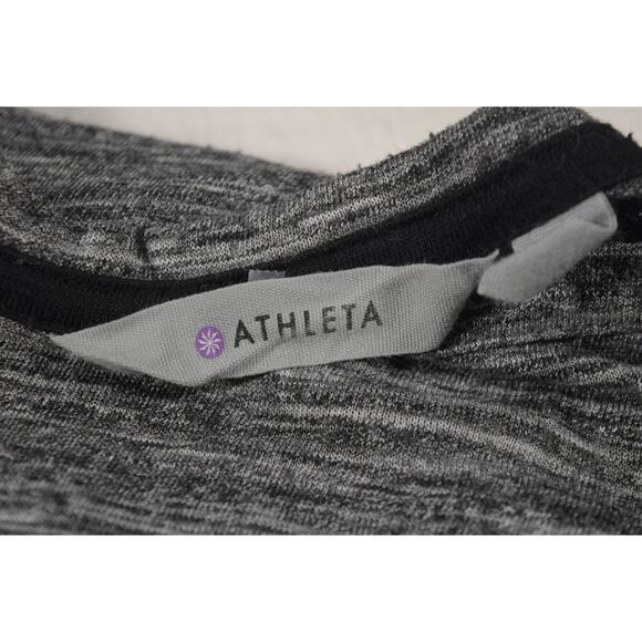 Athleta Sz XS Women's Heather Gray Long Sleeve Activewear Top Twist at Front Hem - Picture 4 of 8